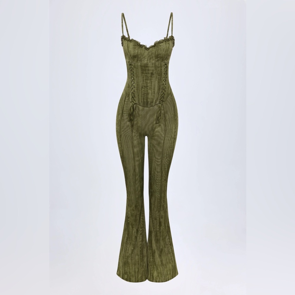 Oh Polly Olive Corset Jumpsuit